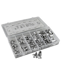 Alumiini niittimutterilajitelma M3-M10, 150 osainen