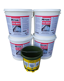 Ice Melt Raemainen jäänsulatusaine 15 L, 4kpl + levitysämpäri