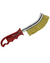 Käsiteräsharja, kiharrettu 0,30mm lanka messingöity 