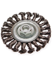 Teräsharja kulmahiomakoneeseen 125mm x M14 lautasharja palmikoitu 0,35mm lanka RST