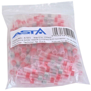 Kutiste jatkoliitin tinalla punainen 100kpl