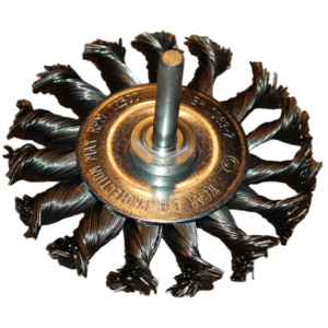 Teräsharja porakoneeseen 75mm lautasharja palmikoitu 0,35mm teräslanka